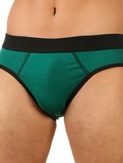 Мягкие брифы из хлопка на широкой черной резинке зеленого цвета Underwear RT26577